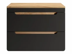 Mueble suspendido con tablero para lavabo, 80 cm, natural claro y antracita, ARUBA^Vente-unique Discount