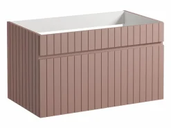 Vente-unique Mueble De Lavabo|Mueble suspendido de lavabo rosa con tabla, 80 cm, SATARA