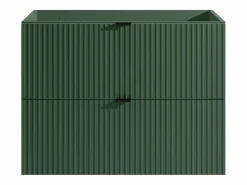 Vente-unique Mueble suspendido para lavabo estriado mate, color mate, An80 cm, ZEVINI Verde Best