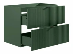 Vente-unique Mueble suspendido para lavabo estriado mate, color mate, An80 cm, ZEVINI Verde Best