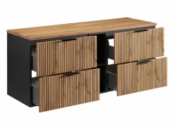 Mueble suspendido para lavabo y estantes - Natural claro - An140 cm - MADELA^Vente-unique Sale