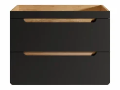 Mueble suspendido para lavabo, colores natural y antracita, 80 cm, ARUBA^Vente-unique Discount
