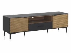Mueble TV chapado en madera de fresno color con puertas en natural^ Outlet
