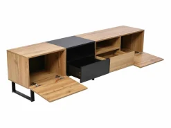 Mueble TV 190cm - 2 puertas + 2 cajones + 2 compartimentos - estilo industrial - Natural^ModernLuxe Sale