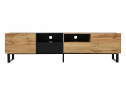Mueble TV 190cm - 2 puertas + 2 cajones + 2 compartimentos - estilo industrial - Natural^ModernLuxe Sale