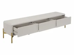 Vente-unique Mueble Tv|Mueble TV con 3 cajones de MDF - y dorado - LYBAKA