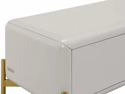 Vente-unique Mueble Tv|Mueble TV con 3 cajones de MDF - y dorado - LYBAKA