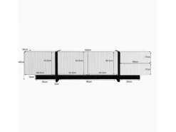 Merax Mueble TV con 2 cajones y 3 puertas - 190 x 35 x 45 cm - Madera MDF y tableros de partículas - + negro Blanco Best