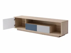 Vente-unique Mueble TV con 1 puerta, 2 cajones y 1 estante - Multicolor - FILUTIA Color natural claro / Multicolor Sale