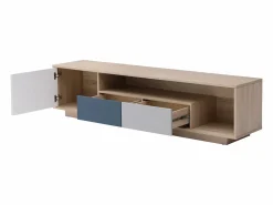 Vente-unique Mueble TV con 1 puerta, 2 cajones y 1 estante - Multicolor - FILUTIA Color natural claro / Multicolor Sale