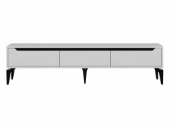 Vente-unique Mueble TV con 3 puertas - Color: - MINALYA Blanco Outlet