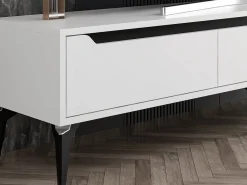 Vente-unique Mueble TV con 3 puertas - Color: - MINALYA Blanco Outlet