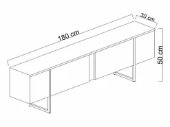 Vente-unique Mueble TV con 2 puertas - Efecto travertino y dorado - ZIRELDA Beige Clearance