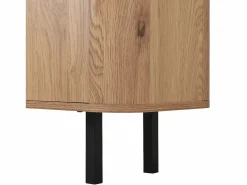 Mueble TV con 4 puertas, 190 x 35 x 45 cm - Tapa negra - Color madera clara^Hauss Spole Best