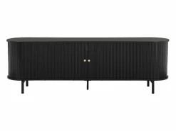 Vente-unique Mueble TV con 2 puertas correderas de MDF - - SEVATO Negro Online