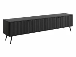 Vente-unique Mueble TV con 2 puertas de MDF - - ELONARIA de Pascal Morabito Negro Outlet