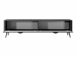 Vente-unique Mueble TV con 2 puertas de MDF - - ELONARIA de Pascal Morabito Negro Outlet