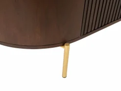 Maison Céphy Mueble Tv|Mueble TV con 2 puertas de madera de mango y metal - Natural y dorado - NEVILI