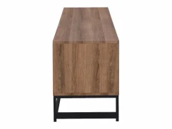 Vente-unique Mueble TV con 3 puertas y 2 estantes de MDF - Natural y negro - CARATANA Negro / Color natural oscuro Clearance