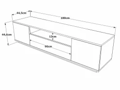 Vente-unique Mueble TV con 3 puertas y 1 hueco - Blanco y natural - LOTULA Color natural claro / Blanco Clearance