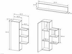 Mueble TV con compartimentos - Color natural y antracita - IDESIA^Vente-unique Sale
