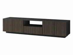 Mueble Tv|Mueble TV Coste con 4 puertas, 1 cajón y 1 compartimento, antracita/madera oscura, 220,1 x 43 x 46 cm
