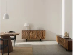 Mueble TV de 2 puertas y 2 cajones de madera maciza de mango Marru00f3n Best