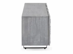 Mueble Tv|Mueble TV de 2 puertas y 2 cajones gris de madera de mango