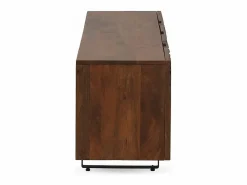 Mueble Tv|Mueble TV de 2 puertas y 2 cajones de madera maciza de mango