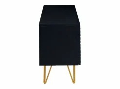 Miliboo Mueble TV de diseño en y metal dorado 140 cm OZEN Negro Best
