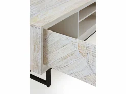 Mueble TV de madera de mango maciza en color patinado^ New
