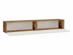 Mueble TV de pared con 2 puertas - Blanco y natural - AUBEPINA^Vente-unique Clearance