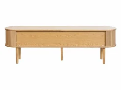 Miliboo Mueble TV de roble claro con almacenaje y 2 puertas correderas 180 cm EPIC Beige Online