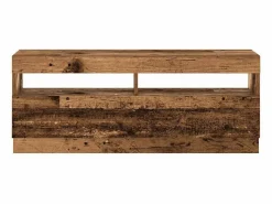 Mueble TV luces LED madera ingeniería envejecida 200x35x40 cm^Clicnbuy Online