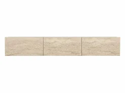 Vente-unique Mueble TV suspendido con 3 puertas - Efecto travertino - VIKILA Beige Outlet
