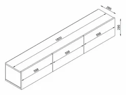 Vente-unique Mueble TV suspendido con 3 puertas - Efecto travertino - VIKILA Beige Outlet