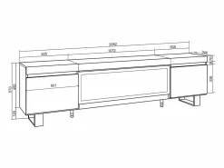 Skraut Home Mueble Tv|Mueble TV, Televisión, 208x35x57cm, Para TV hasta 80