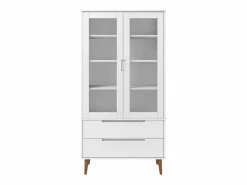 Mueble vitrina MOLDE madera maciza de pino 90x35x175 cm^Clicnbuy