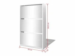 Zapatero|Mueble zapatero 3 niveles y espejo 63x17x102,5 cm ES408565