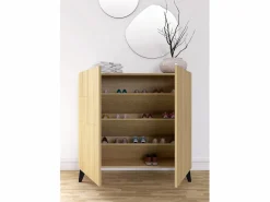 Herdasa Zapatero|Mueble De Almacenaje|Mueble zapatero almacenaje - A87cm x L90cm x F27cm roble dorado patas – Bergen