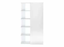Vente-unique Zapatero|Mueble De Almacenaje|Mueble zapatero con 4 estantes y 1 puerta espejo - - SYLANY