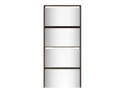 Zapatero|Mueble zapatero con espejo 4 niveles roble marrón 63x17x134 cm ES733772