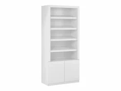 Vente-unique Zapatero|Mueble De Almacenaje|Mueble zapatero de 5 estantes y 2 puertas con luces LED en MDF - - DOLMINA