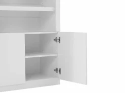Vente-unique Zapatero|Mueble De Almacenaje|Mueble zapatero de 5 estantes y 2 puertas con luces LED en MDF - - DOLMINA