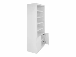 Vente-unique Zapatero|Mueble De Almacenaje|Mueble zapatero de 5 estantes y 2 puertas con luces LED en MDF - - DOLMINA