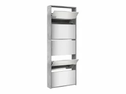 Mueble zapatero y espejo 5 niveles hormigón 63x17x169,5 cm ES309503^ Online