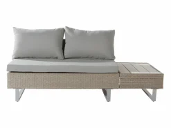 ModernLuxe Muebles de jardín modulares de ratán PE - aptos para 4 o 5 personas - mesa de centro de tablones de plástico - Taupe Gris New