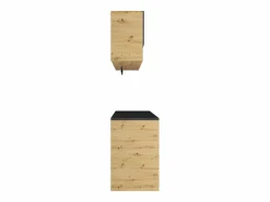 Vente-unique Muebles de lavandería para lavadora - L182 cm - Antracita y natural - NATAJI Gris antracita / Color natural claro Sale