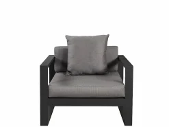 MYLIA Salones De Jardín|Muebles de salón para jardín : un sofá de 3 plazas, 2 sillones, una mesa de centro - antracita - MOLOKAI
