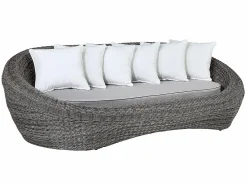MYLIA Salones De Jardín|Muebles de salón para jardín de resina trenzada : sofá, 2 sillones y mesa de centro - WHITEHEAVEN